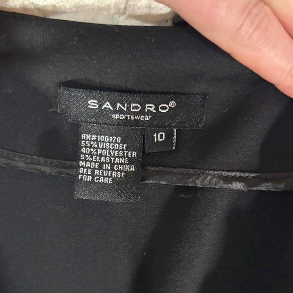 Sandro Black Pencil Skirt with Pleated Trim - Picture 2 of 4